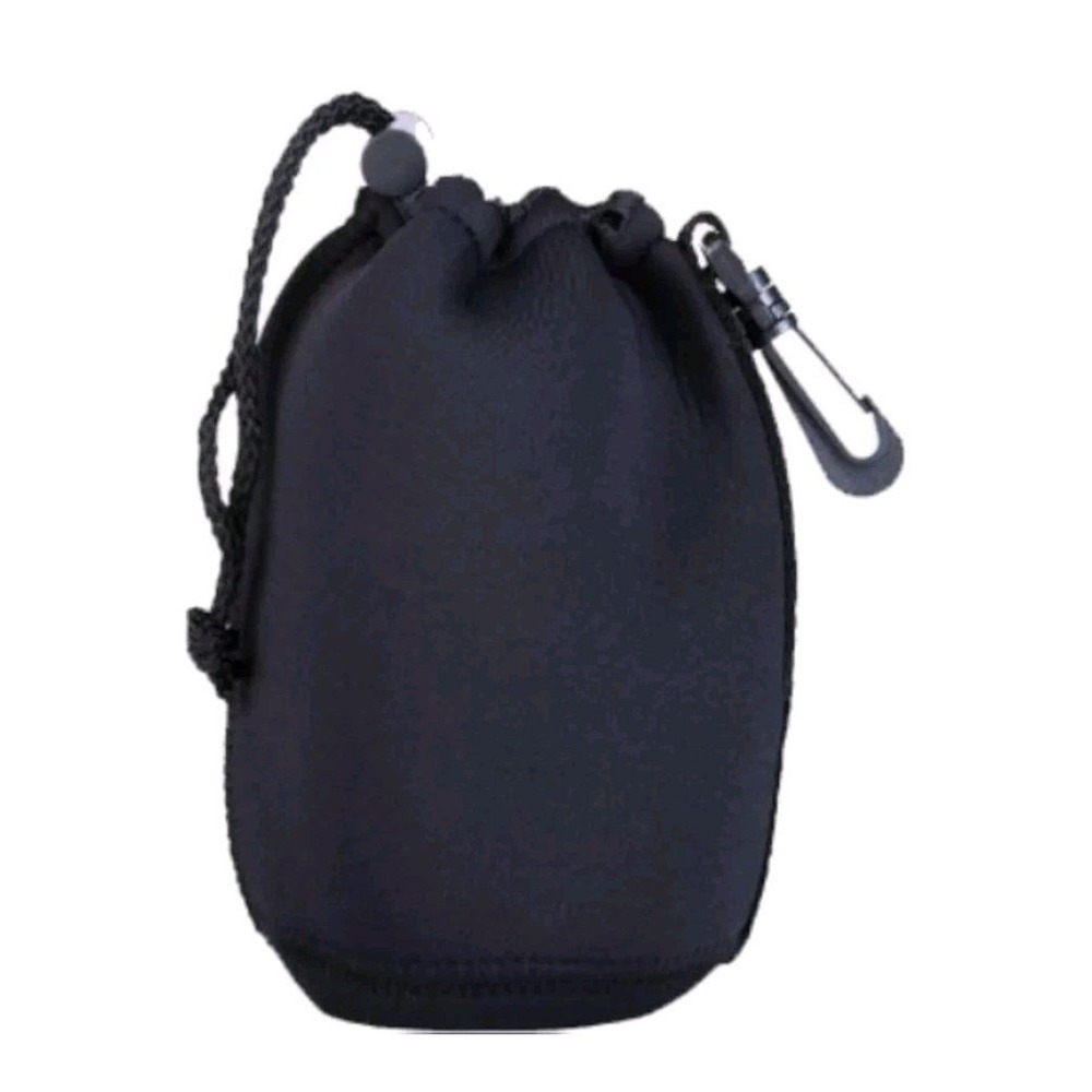 Vivitar Camera Lens Pouch 4.5" Drawstring Soft Case Black Protective Bag